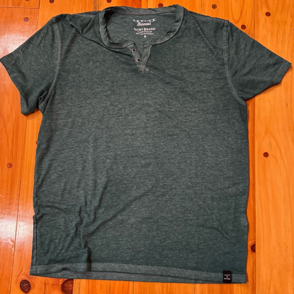 Lucky Brand Men's Green Henley Shirt